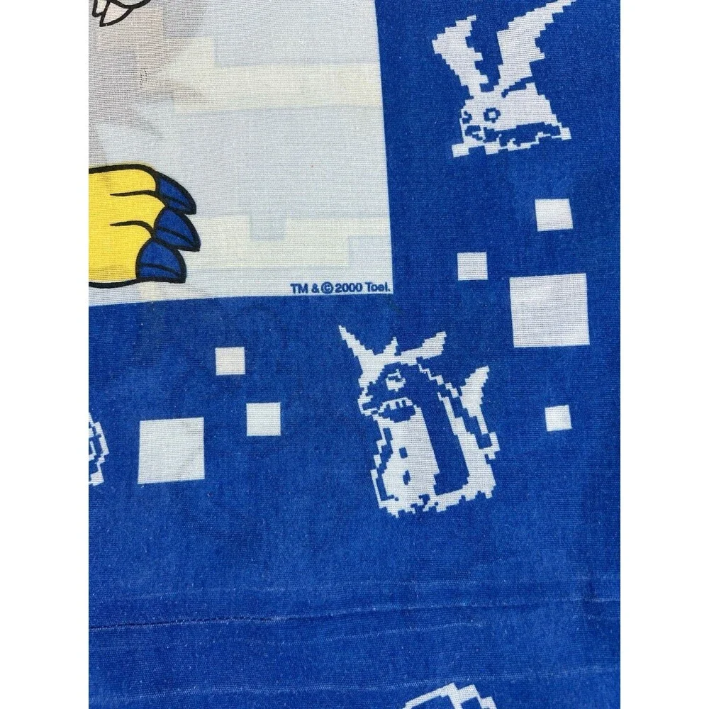 Vintage 2000 Digimon Standard Double Sided Pillow Case Y2K Tai Agumon Patamon